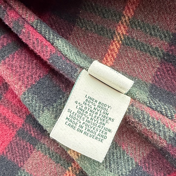 Vintage L.L. Bean Brown Canvas Field Coat Jacket Wool Plaid Lined Men's XL - Picture 10 of 15